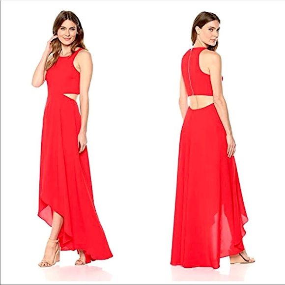 NWT Ali & Jay RED Bohemian Cut-out Hi-lo Maxi Dress SIZE M - Picture 7 of 12